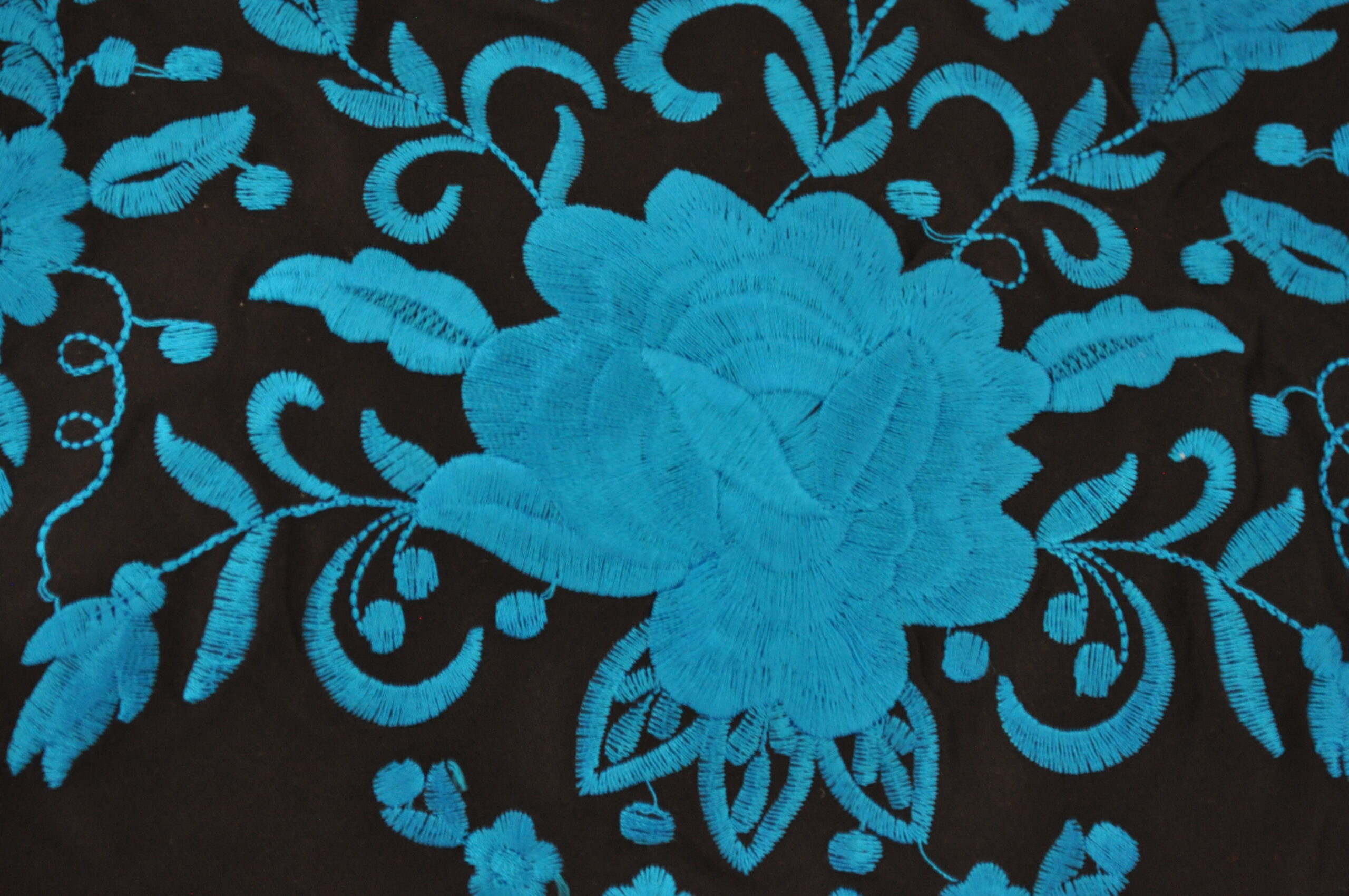 Preto flores turquesa Preto flores turquesa